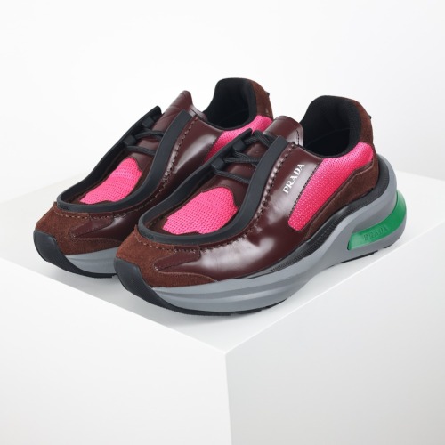 Prada Systeme Shiny leather Sneakers Men Fashion Casual Shoes