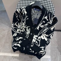 Louis Vuitton New Classic Thistle Jacquard Loose Cardigan Sweater