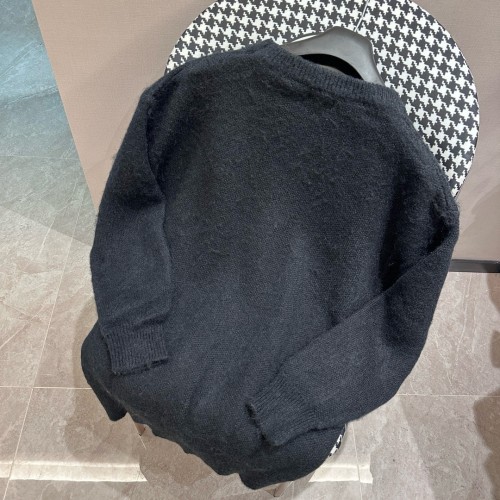 Yves Saint Laurent Classic Logo Jacquard Long Sleeve Sweater
