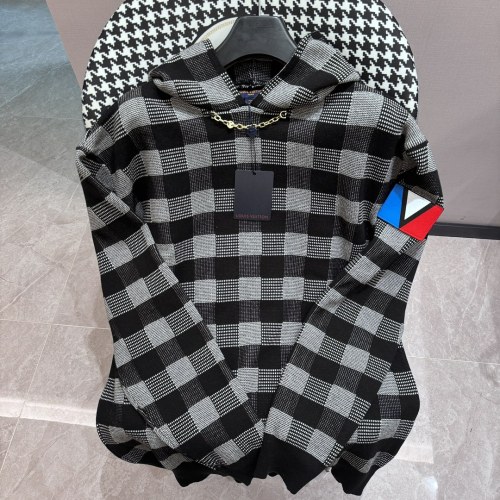 Louis Vuitton New Classic Checkered Hooded Knitted Sweater