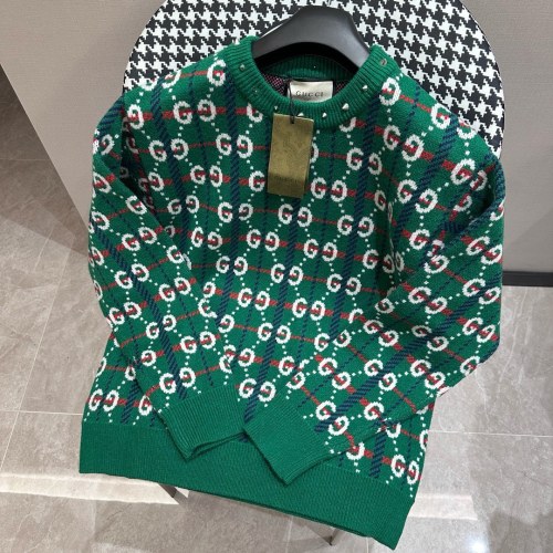Gucci New Double G Stripe Jacquard Round Neck Sweater