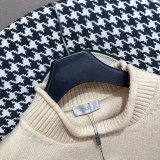 Dior New Embroidered Logo Triangle Knitted High Collar Sweater