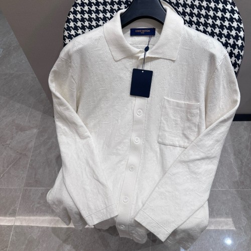 Louis Vuitton New Trendy Hollow Jacquard Collar Knitted Shirt