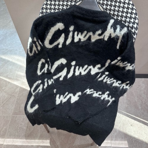 Givenchy Fashion Color Blocked Logo Jacquard Wool Sweater