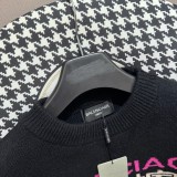 Balenciaga Multi Language Jacquard Couple's Versatile Knitted Sweater