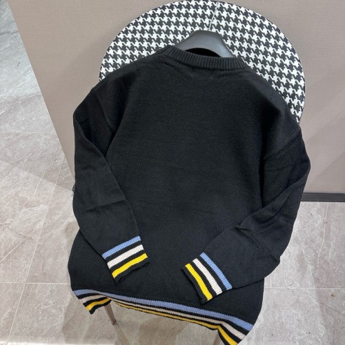 Dior Fashion Rainbow Logo Jacquard Knitted Long Sleeve Sweater