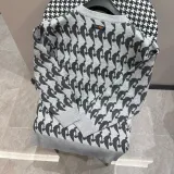 Louis Vuitton Classic Grey NBA Joint Pattern Jacquard Round Neck Sweater