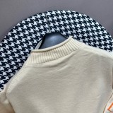 Dior New Embroidered Logo Triangle Knitted High Collar Sweater