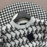 Louis Vuitton Classic Grey NBA Joint Pattern Jacquard Round Neck Sweater
