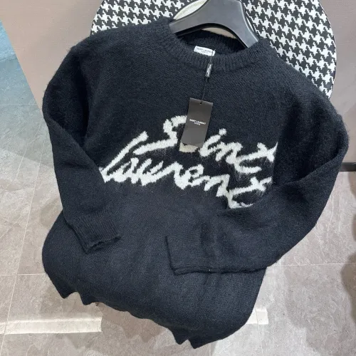 Yves Saint Laurent Classic Logo Jacquard Long Sleeve Sweater