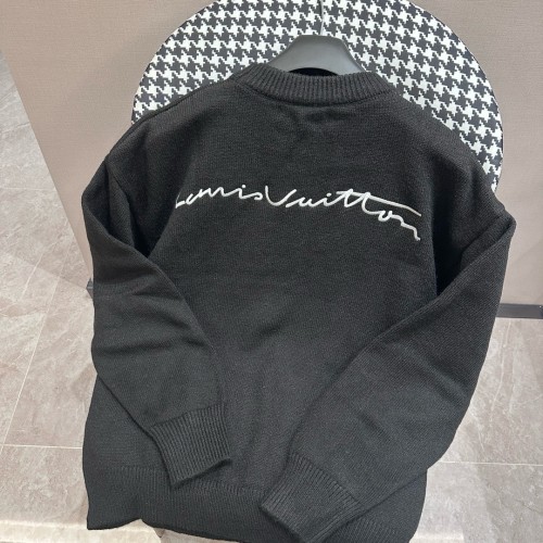 Louis Vuitton Fashion Cartoon Bear Letter Jacquard Round Neck Sweater