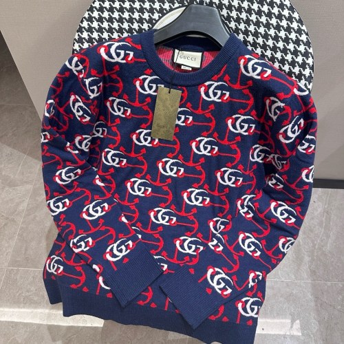 Gucci Fashion Full Logo Jacquard Loose Wool Sweater