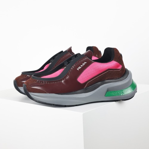 Prada Systeme Shiny leather Sneakers Men Fashion Casual Shoes