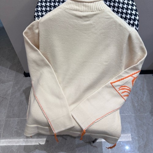 Dior New Embroidered Logo Triangle Knitted High Collar Sweater