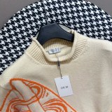 Dior New Embroidered Logo Triangle Knitted High Collar Sweater
