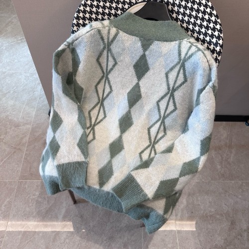 Dior Classic Geometric Jacquard V-neck Knitted Cardigan