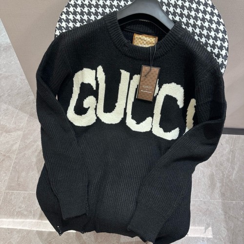 Gucci Classic Logo Jacquard Loose Round Neck Sweater