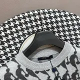 Louis Vuitton Classic Grey NBA Joint Pattern Jacquard Round Neck Sweater