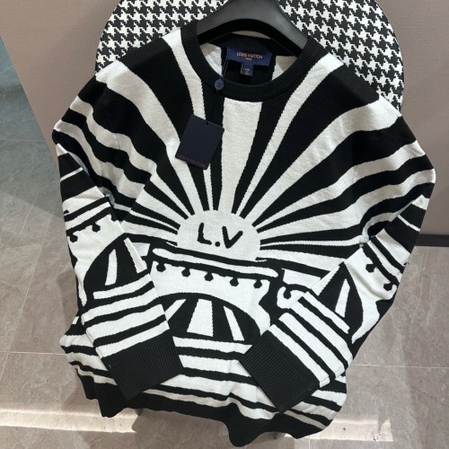 Louis Vuitton High Street Full Jacquard Loose Round Neck Sweater