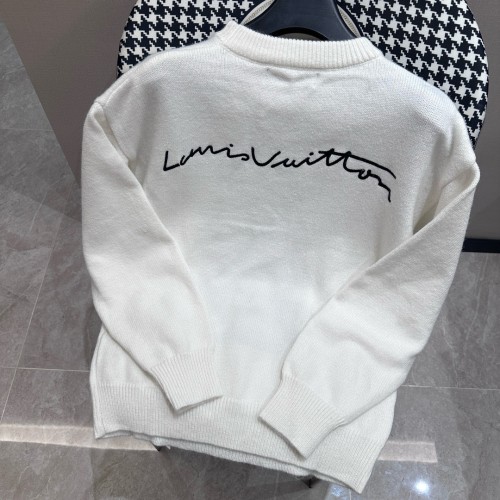 Louis Vuitton Fashion Cartoon Bear Letter Jacquard Round Neck Sweater