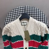 Gucci Fashion Academy Style Red Green Knitted Sweater Cardigan