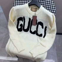 Gucci Classic Logo Jacquard Loose Round Neck Sweater