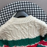 Gucci Fashion Academy Style Red Green Knitted Sweater Cardigan