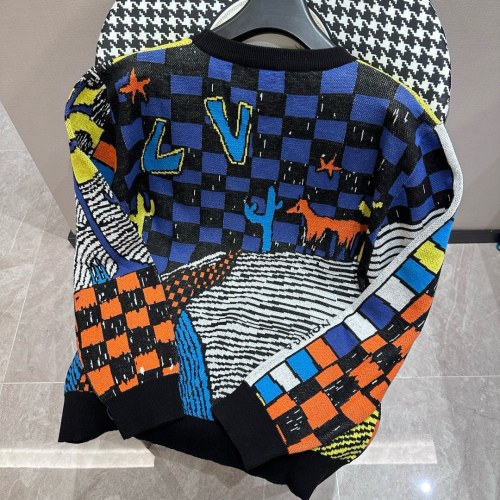 Louis Vuitton New Couple Fashion Desert Pony Jacquard Round Neck Sweater