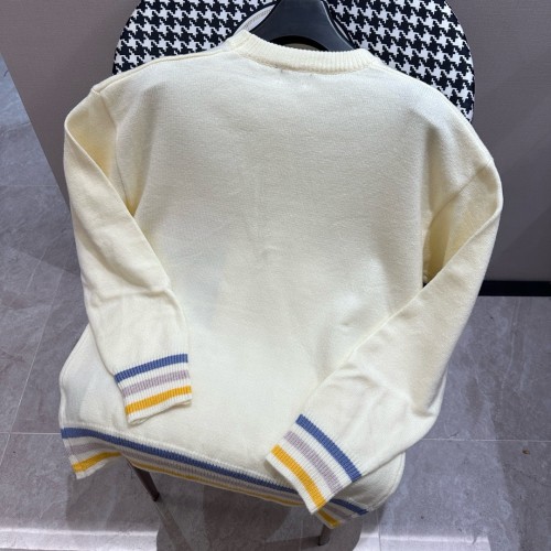Dior Fashion Rainbow Logo Jacquard Knitted Long Sleeve Sweater