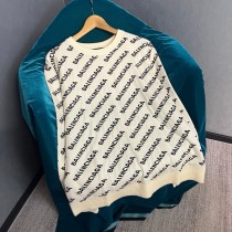 Balenciaga Full Logo Jacquard Knitted Jacquard Sweater
