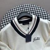 Louis Vuitton Classic Embroidered Logo Contrast Collar Hoodie Sweater