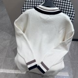 Louis Vuitton Classic Embroidered Logo Contrast Collar Hoodie Sweater