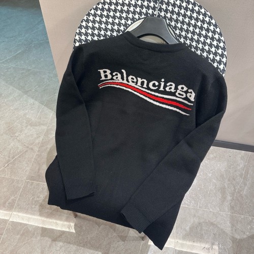 Balenciaga Classic Cola Big Wave 3D Embroidered Knitted Shirt