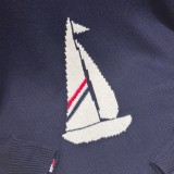 Thom Browne Classic Color Knitted Four Bar Hoodie Zipper Jacket