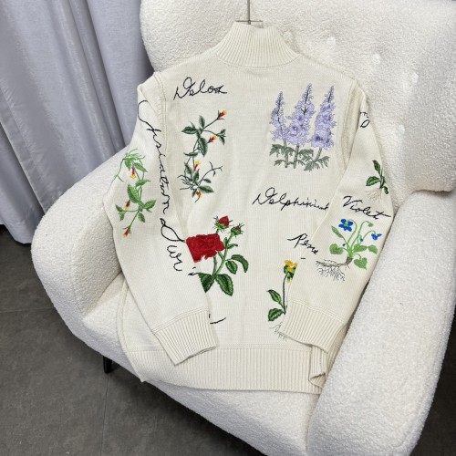 Dior Classic Embroidery Garden Story Knitted Sweater