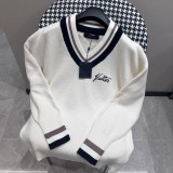 Louis Vuitton Classic Embroidered Logo Contrast Collar Hoodie Sweater