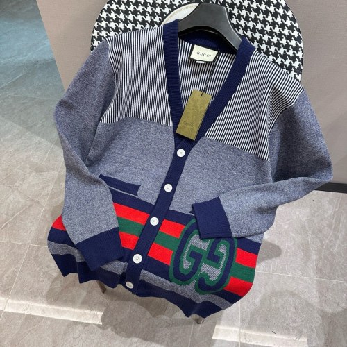Gucci New Fashion Color Blocked Casual Knitted Cardigan
