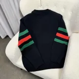 Gucci New Interlocking Double G Flame Towel Embroidery College Style Retro Round Neck Sweater