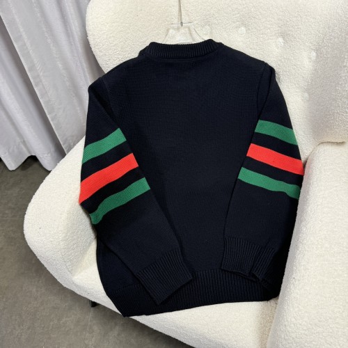 Gucci New Interlocking Double G Flame Towel Embroidery College Style Retro Round Neck Sweater