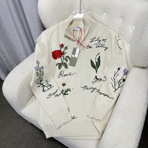 Dior Classic Embroidery Garden Story Knitted Sweater