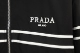 Prada Couple Classic Metal Triangle Logo Zipper Hoodie Jacket