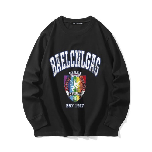 Balenciaga New Logo Printed Long Sleeve T-shirt Couple Versatile Casual T-shirt