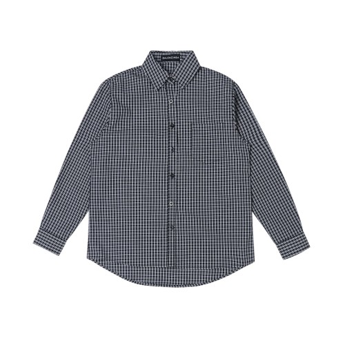 Balenciaga Classic Back Logo Letter Grid Shirt Unisex Casual Versatile Top