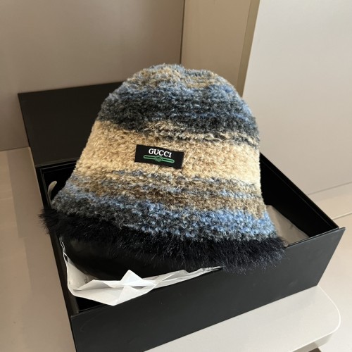 Gucci New Versatile Fluffy Mixed Color Fisherman's Hat 57 CM