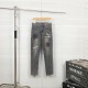 Chrome Hearts New Retro Embroidered Horseshoe Letter Washed Jeans