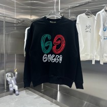 Gucci Classic Double G Printed Round Neck Sweatshirt Unisex Casual Sportswear