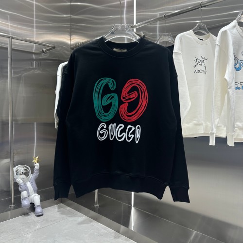 Gucci Classic Double G Printed Round Neck Sweatshirt Unisex Casual Sportswear