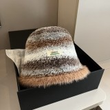 Gucci New Versatile Fluffy Mixed Color Fisherman's Hat 57 CM