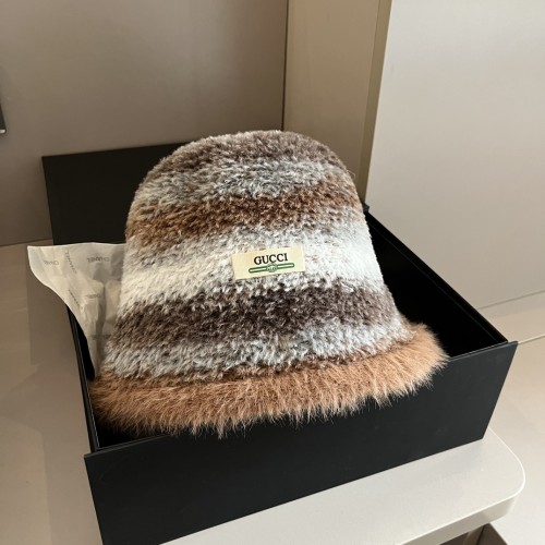 Gucci New Versatile Fluffy Mixed Color Fisherman's Hat 57 CM
