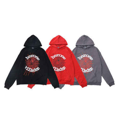 Plam Angels Fashion Spider Web Letter Printed Casual Hoodie Sweatshirt